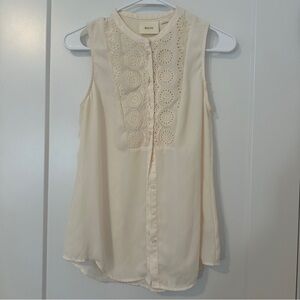 Anthropologie Maeve Marguerite Ivory Sleeveless Eyelet Top Size 2 Women’s